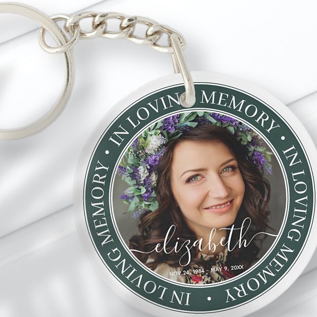 Memorial In Loving Memory Elegant Classic Photo Key Ring (Creator Uploaded)