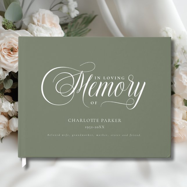 Memorial "In Loving memory"  Green Guest Book (Memorial "In Loving memory" Green Guest Book)