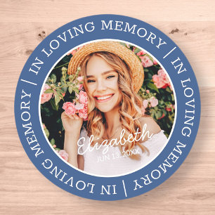 Memorial In Loving Memory Modern Custom Photo Classic Round Sticker