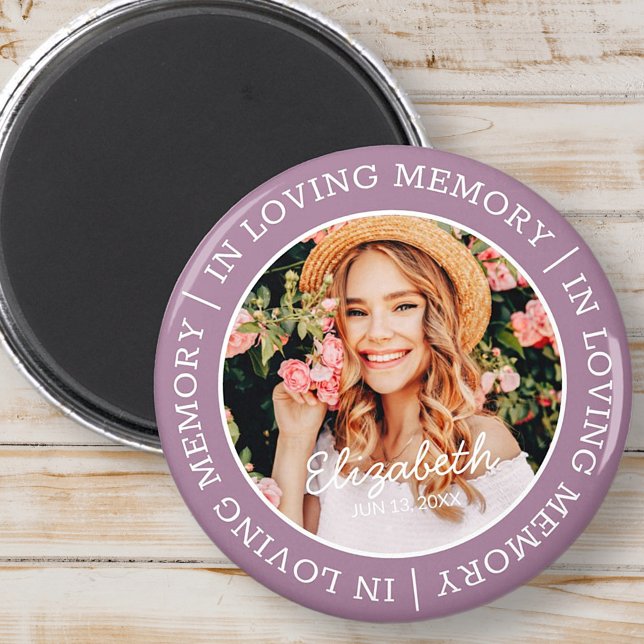 Memorial In Loving Memory Modern Custom Photo Magnet (Creator Uploaded)