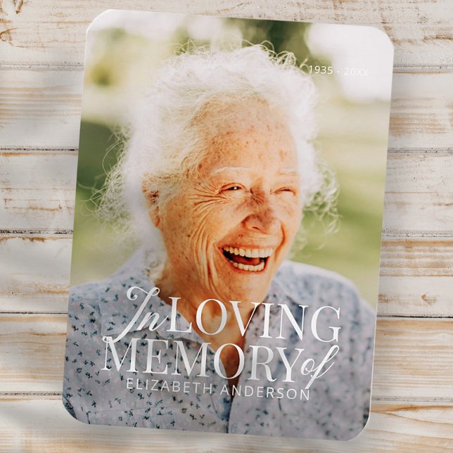 Memorial In Loving Memory Modern Elegant Photos Magnet (Creator Uploaded)