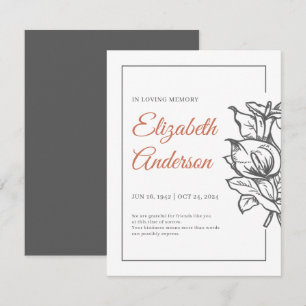 Memorial In Loving Memory Modern Foliage Botanical Thank You Card