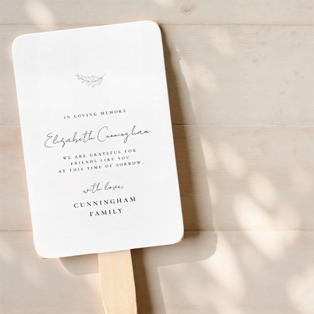 Memorial In Loving Memory Modern Simple Elegant Hand Fan (Creator Uploaded)