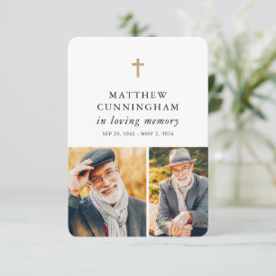 Memorial In Loving Memory Modern Simple Prayer Thank You Card