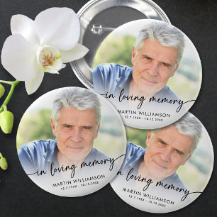 Memorial In Loving Memory Photo Personalised 6 Cm Round Badge