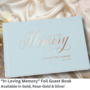 Memorial "In Loving memory" Rose-Gold-Foil,  Guest Book