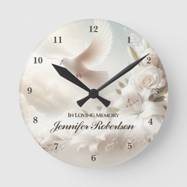Memorial in Loving Memory  Round Clock (Front)