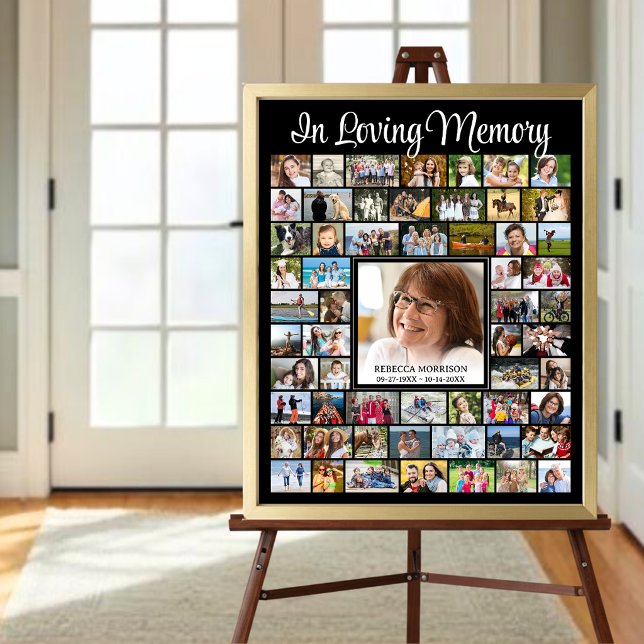 Memorial IN LOVING MEMORY Script 59 Photo Collage Poster (Creator Uploaded)