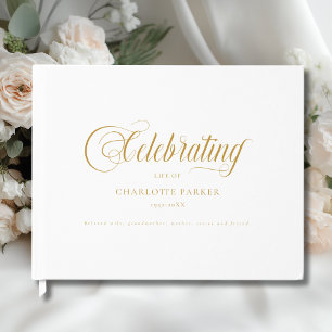 Memorial "In Loving memory" White Guest Book