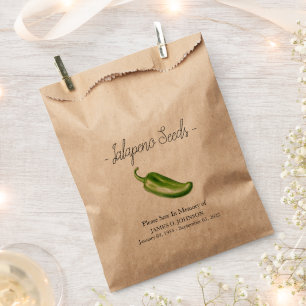 Memorial Jalapeno Seed Funeral Favour Bags