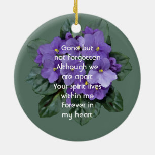 Memorial Keepsake African Violet Ceramic Tree Decoration