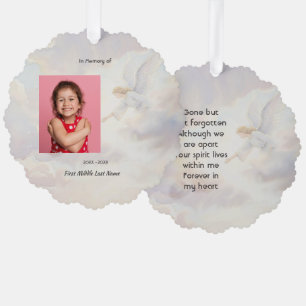 Memorial Keepsake Angel Reaching Tree Decoration Card