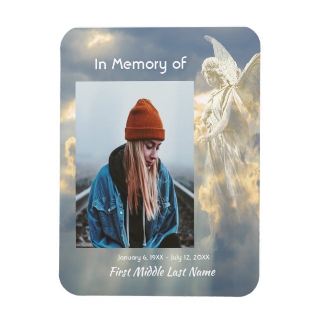 Memorial Keepsake Angel Sky Clouds Magnet (Vertical)