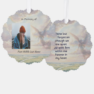 Memorial Keepsake Angel Sky Clouds Tree Decoration Card