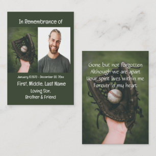 Memorial Keepsake Baseball Game Player Business Card