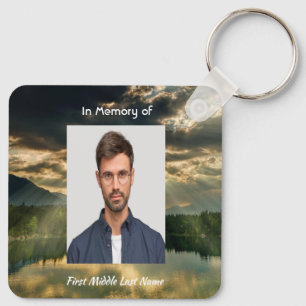 Memorial Keepsake Beautiful Lake Beach Key Ring