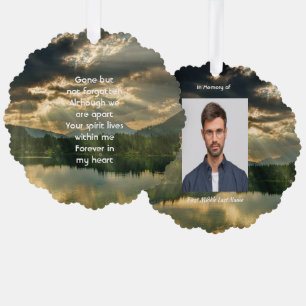 Memorial Keepsake Beautiful Lake Beach Tree Decoration Card