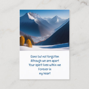 Memorial Keepsake Beautiful Mountain Peaks Business Card
