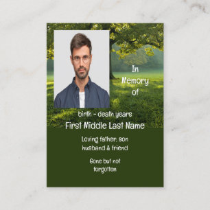 Memorial  Keepsake Beautiful Shade Tree Lawn Business Card