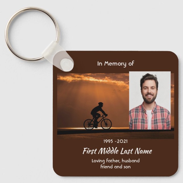 Memorial Keepsake Biking Cycling Bike  Key Ring (Front)