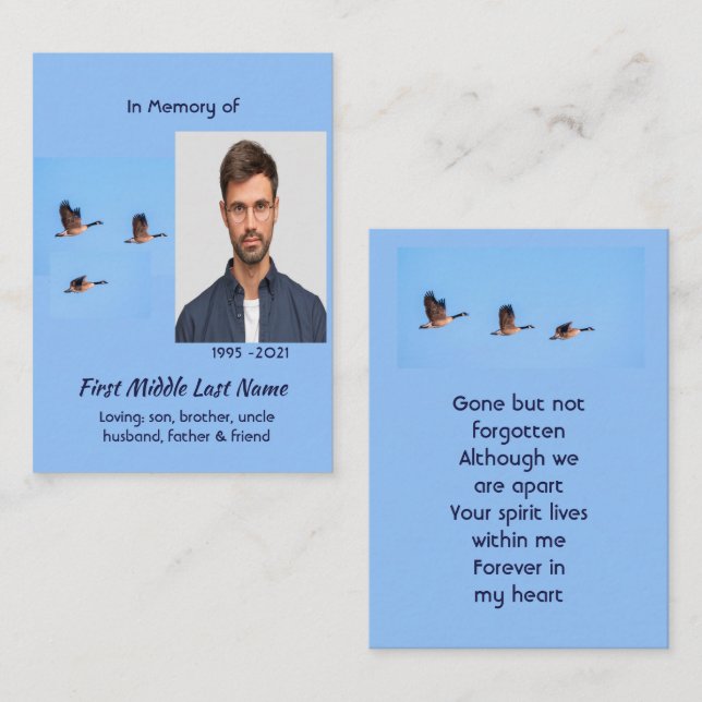  Memorial Keepsake  Canada Goose Outdoors Business Card (Front/Back)