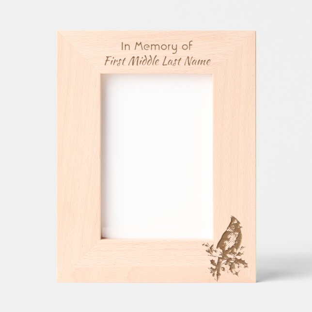 Memorial Keepsake Cardinal Bird Etched Frames (Front)