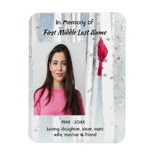 Memorial Keepsake Cardinal Bird Magnet