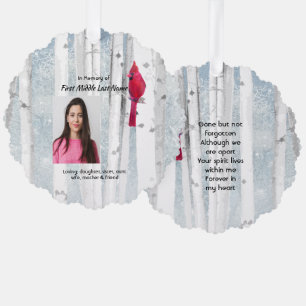Memorial Keepsake Cardinal Bird Tree Decoration Card