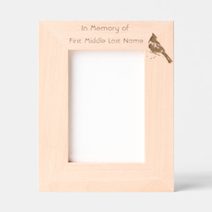 Memorial  Keepsake Cardinal Red Bird  Etched Frames