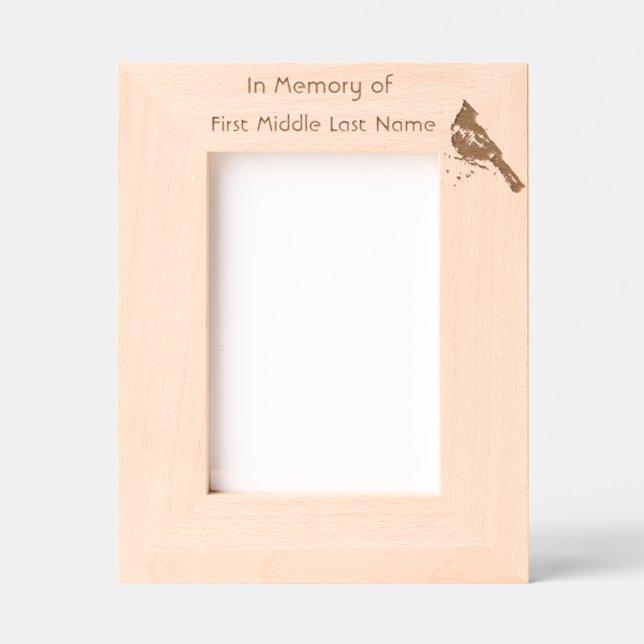  Memorial  Keepsake Cardinal Red Bird  Etched Frames (Front)