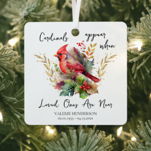 Memorial Keepsake Cardinals Appear Metal Tree Decoration