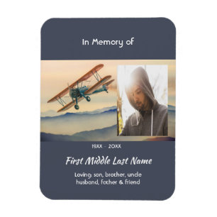 Memorial Keepsake Clouds Biplane Sky Magnet