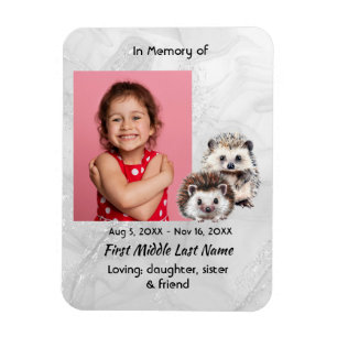 Memorial Keepsake Cute Hedgehog Children Magnet