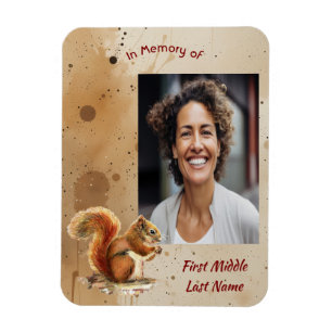 Memorial Keepsake Cute Red Squirrel Magnet