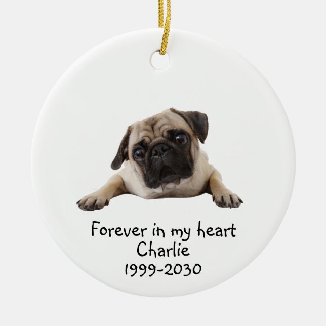 Memorial Keepsake Dog Pet Animal Ceramic Ornament (Front)