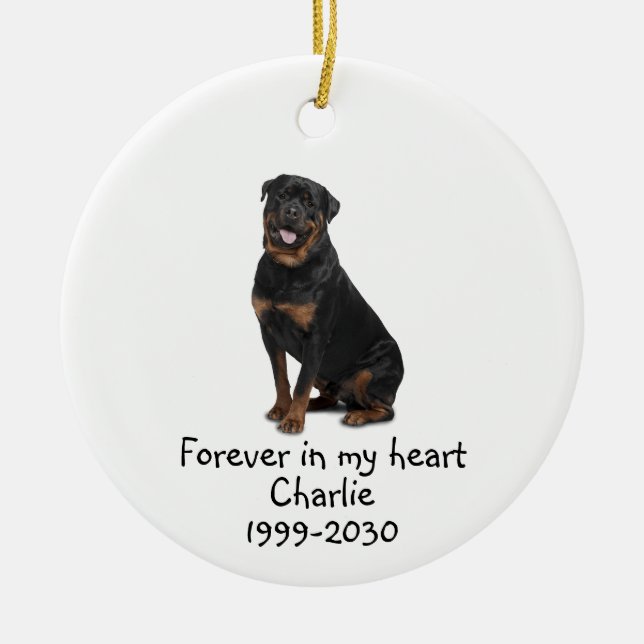 Memorial Keepsake Dog Pet Animal Ceramic Ornament (Front)