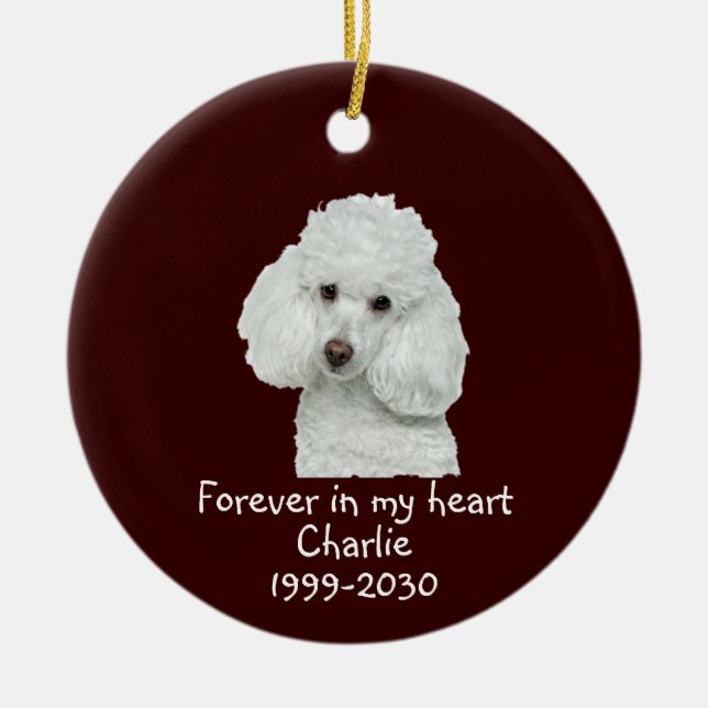 Memorial Keepsake Dog Pet Animal  Ceramic Tree Decoration (Front)
