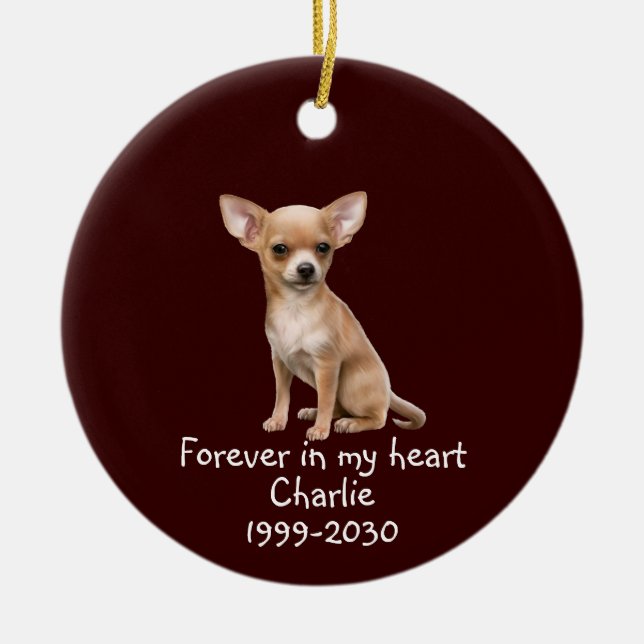 Memorial Keepsake Dog Pet Animal Customise Ceramic Tree Decoration (Front)
