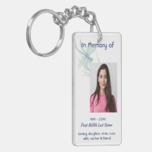  Memorial Keepsake Dragonfly Watercolor  Key Ring
