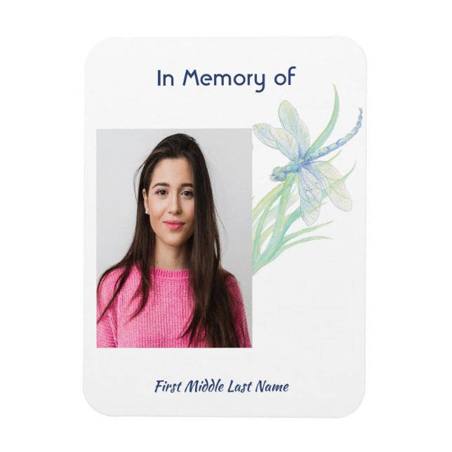  Memorial Keepsake Dragonfly Watercolor  Magnet (Vertical)