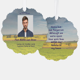 Memorial Keepsake Farm Crop Prairie Tree Decoration Card