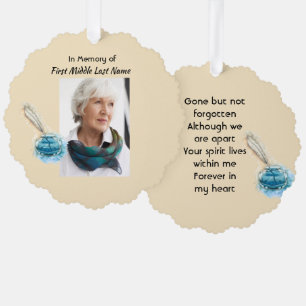  Memorial Keepsake Feather Pen  Tree Decoration Card