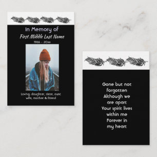 Memorial Keepsake Feather Tribal Boho  Business Card