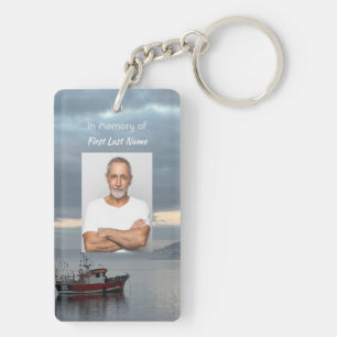Memorial Keepsake Fishing Boat Fisherman Key Ring