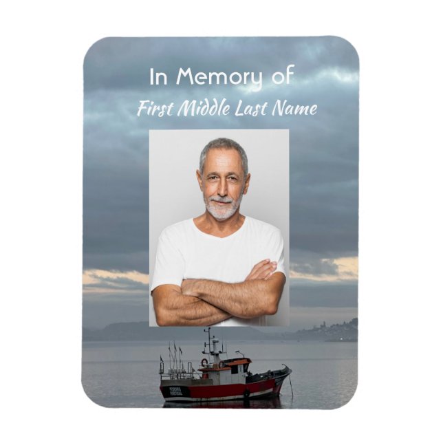 Memorial Keepsake  Fishing Boat Fisherman Magnet (Vertical)