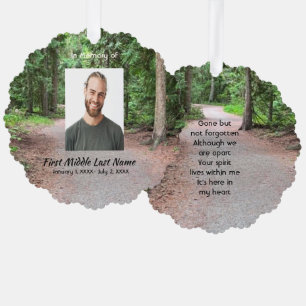 Memorial Keepsake Forest Trail Path Walk Hike Tree Decoration Card