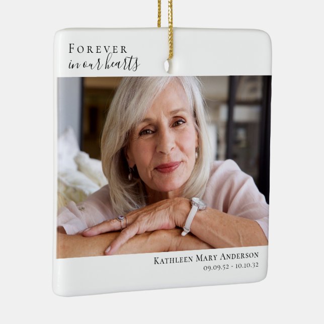 Memorial Keepsake | Forever in our Hearts Ceramic Ornament (Right)