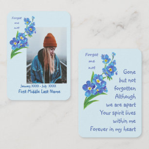 Memorial Keepsake Forget-Me-Not Flower Business Card