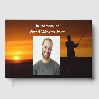 Memorial Keepsake Golfer Golfing Golf Guest Book