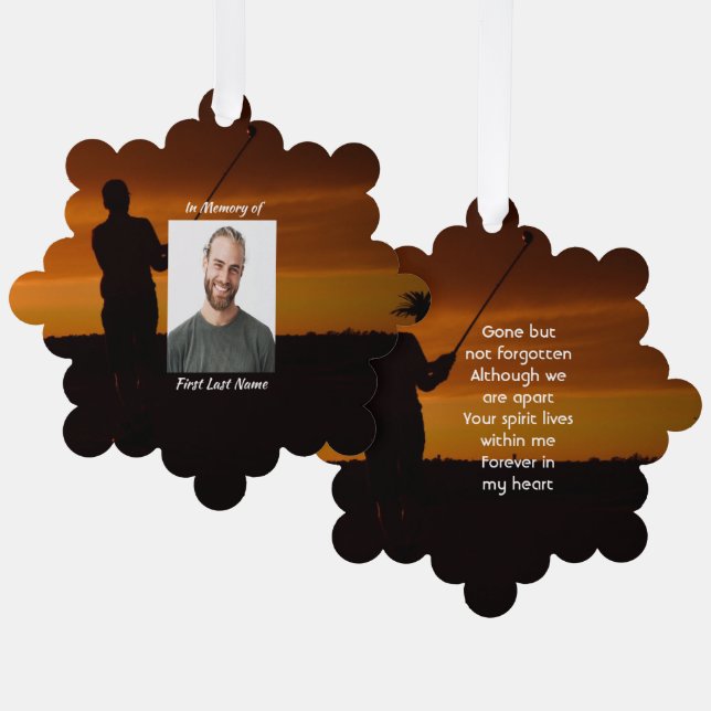 Memorial Keepsake Golfer Golfing Golf Tree Decoration Card (Front/Back)